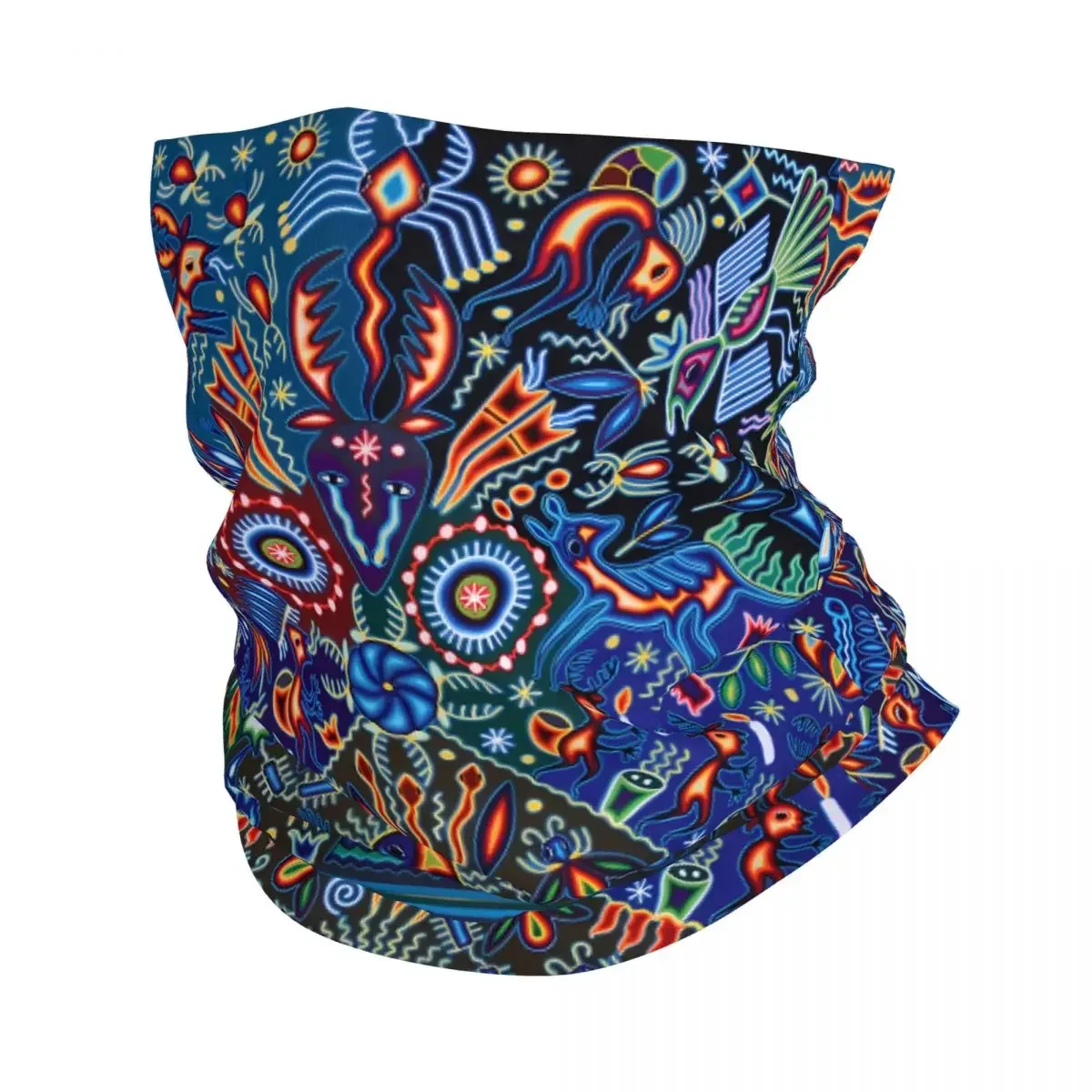 Huichol Totem Scarf Neckerchief Neck Face Mask Polyester