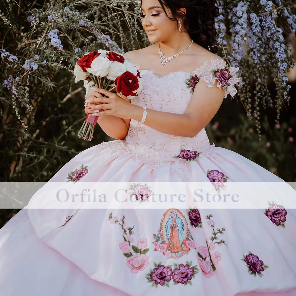 Charro vestidos de 15 años Embroidery Quinceanera Dresses Sweet 16 vestido debutante Mexican Girls XV Prom Gowns