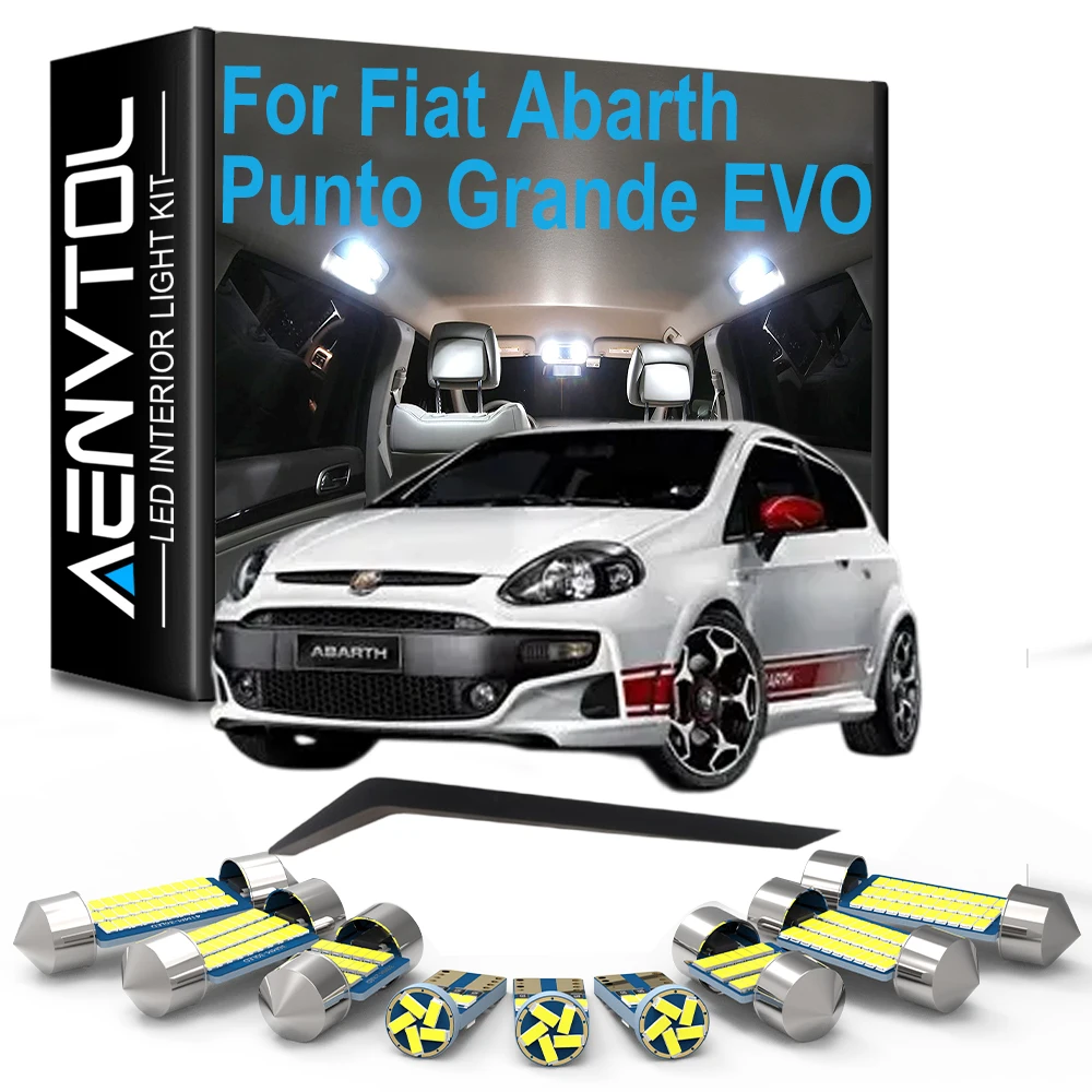 LED Interior Dome Map Reading Light Bulb Kit For Fiat Abarth Punto Grande EVO 1993- 2013 2014 2015 2016 2017 Accessories