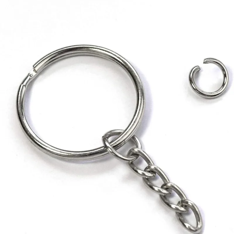 20/50 DIY Discoveries for Making Keychain Accessories Silver Metal Blank Keychain Key Deduction Style Keychain Keyholder Ring