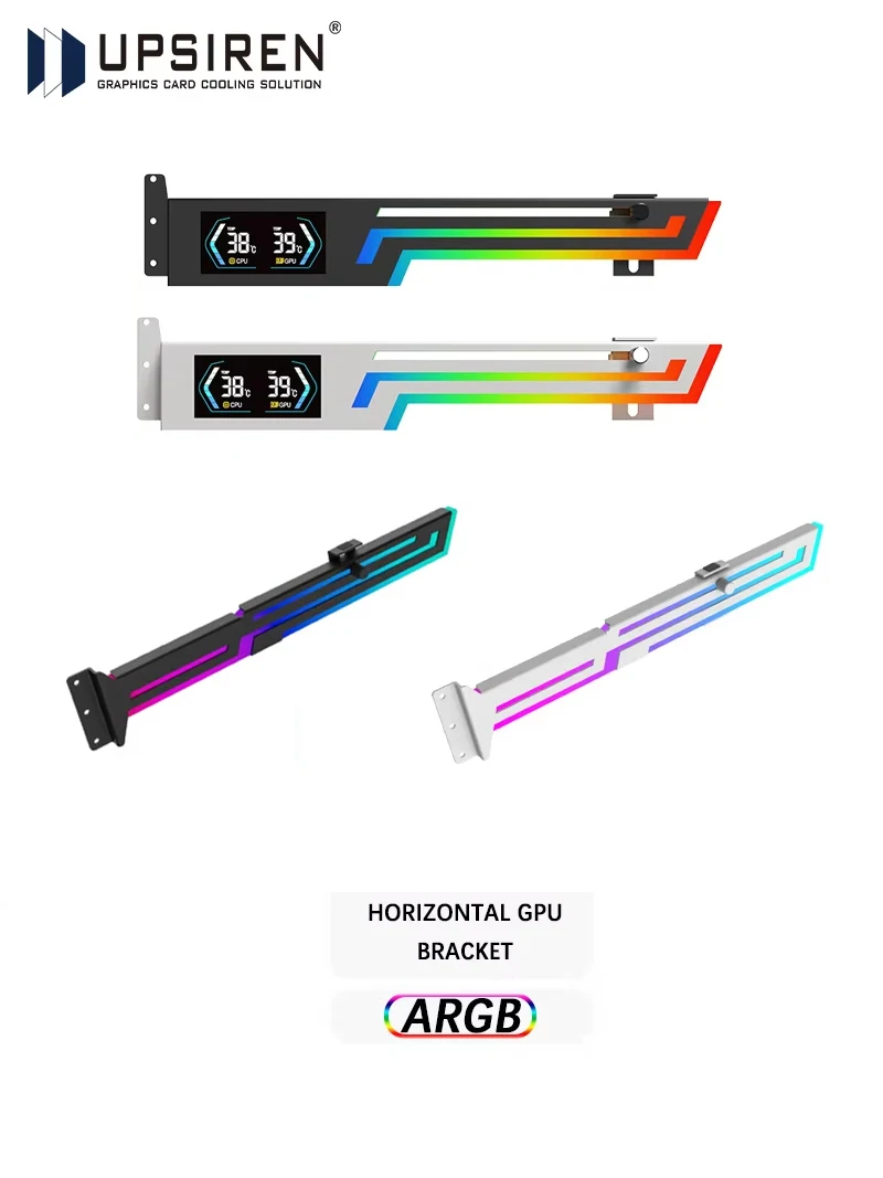 

UPSIRNE ARGB 5V 3PIN graphics card bracket adjustable height ARGB AURA SYNC computer graphics card VGA bracket