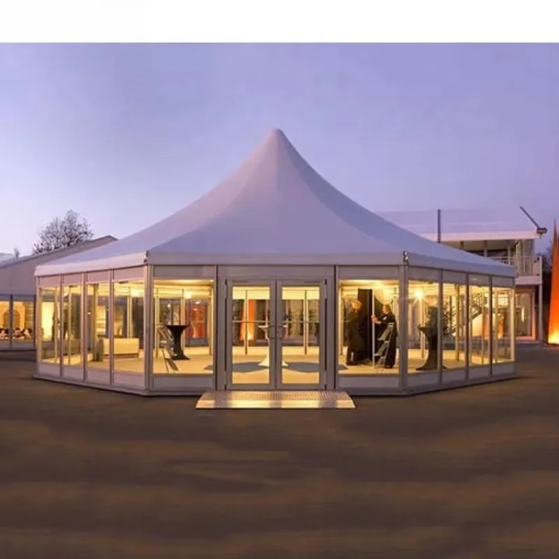 Customized Aluminum Alloy Structure White Pvc Canopy Pagoda Tent for Event Dome House Prefabricated Geodesic Dome Tent