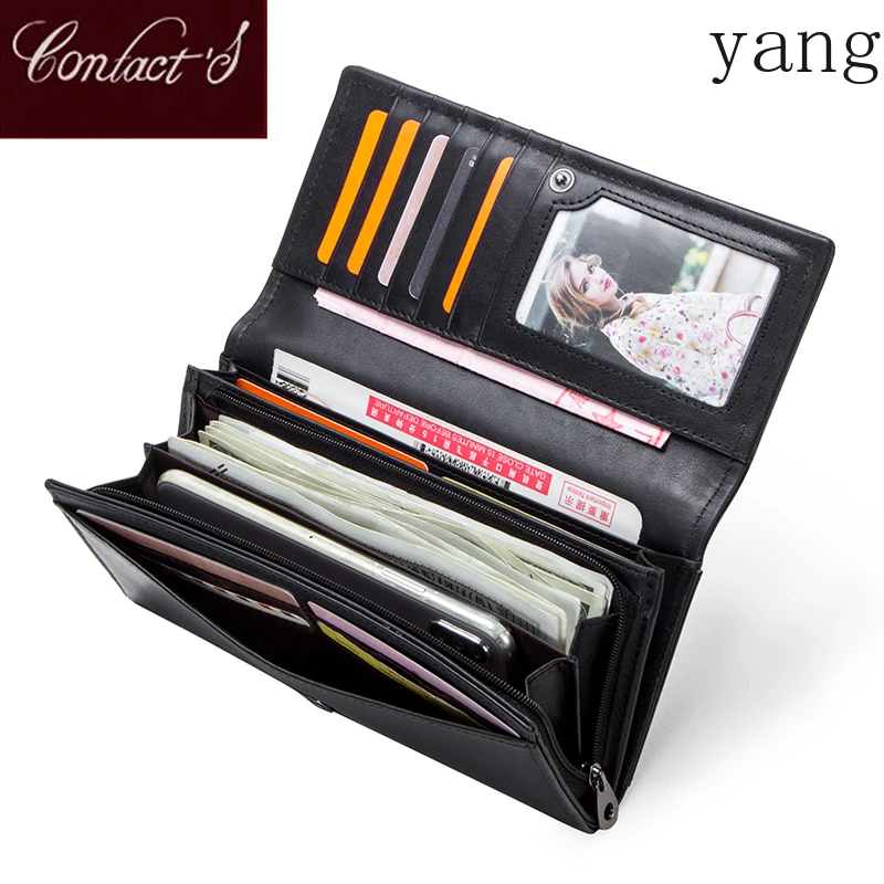Long Wallet Female Fashion Wallets Women Genuine Leather Coin Purse Brand Designer Phone Bag for Ladies Card Holder