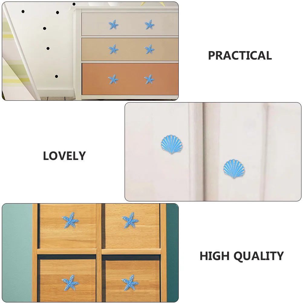 

2 Pcs Ocean Wind Pulls Hands Wardrobe Retro Door Handle Drawer Knobs Animal Furniture Sea Cabinet Children Iron
