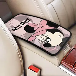 Comfortable Center Console Cover Pink Minnie Mouse Car Interior Decor Armrest Storage Box Mat For Most Vehicles