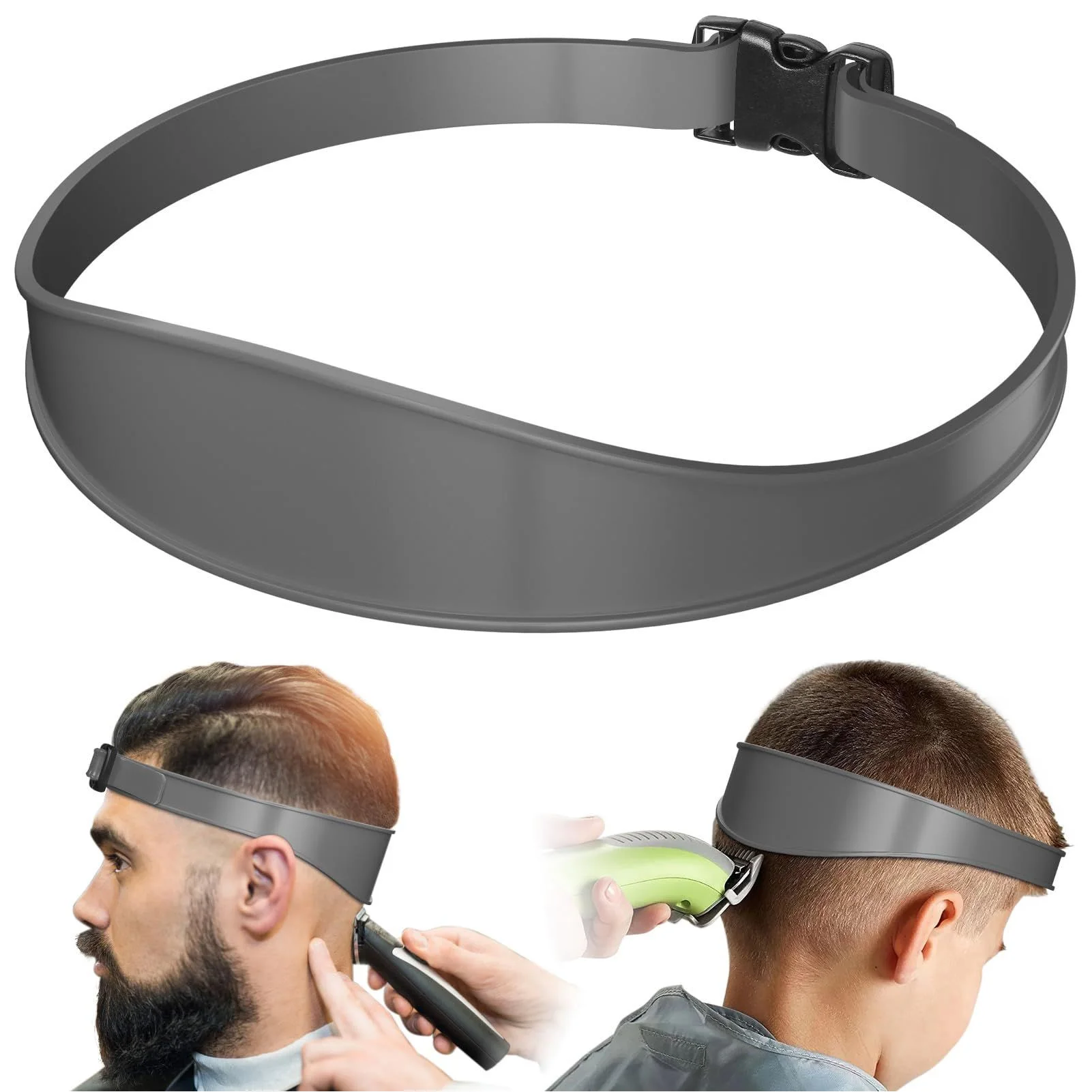 DIY Verstellbare gebogene Silikon-Haarschnittvorlage mit Haarschneidefinger, zweistufiges Haarschneidewerkzeug für Präzision – Detail 7
