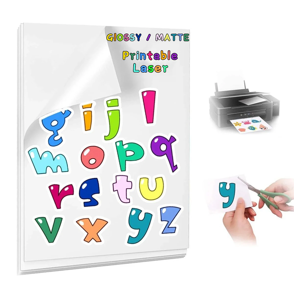 Wholesale A4 Self-adhesive Vinly Sticker Paper Waterproof Tear-off Resistant Scratchproof Label Sticker For Laser  Printe.