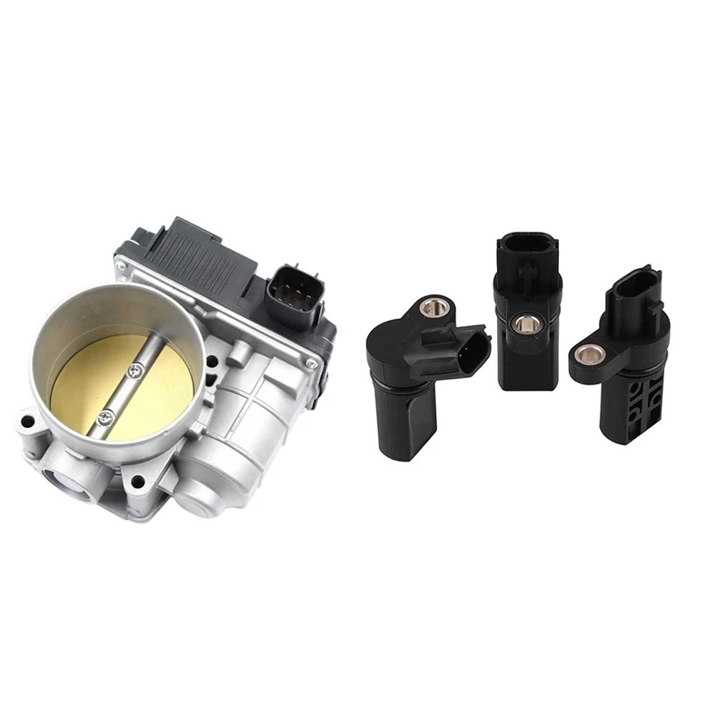 2 Set Car Accessories: 1 Pcs New Throttle Body & 1 Set Camshaft / Crankshaft Position Sensor