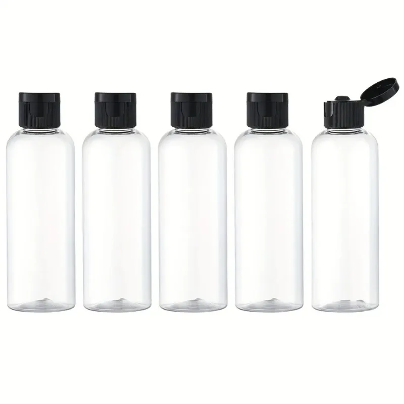 

5PCS 30/50/100ML Refillable Empty Plastic Transparent Bottle with Flip Cap Portable Squeeze Shampoo Conditioner Travel Bottles