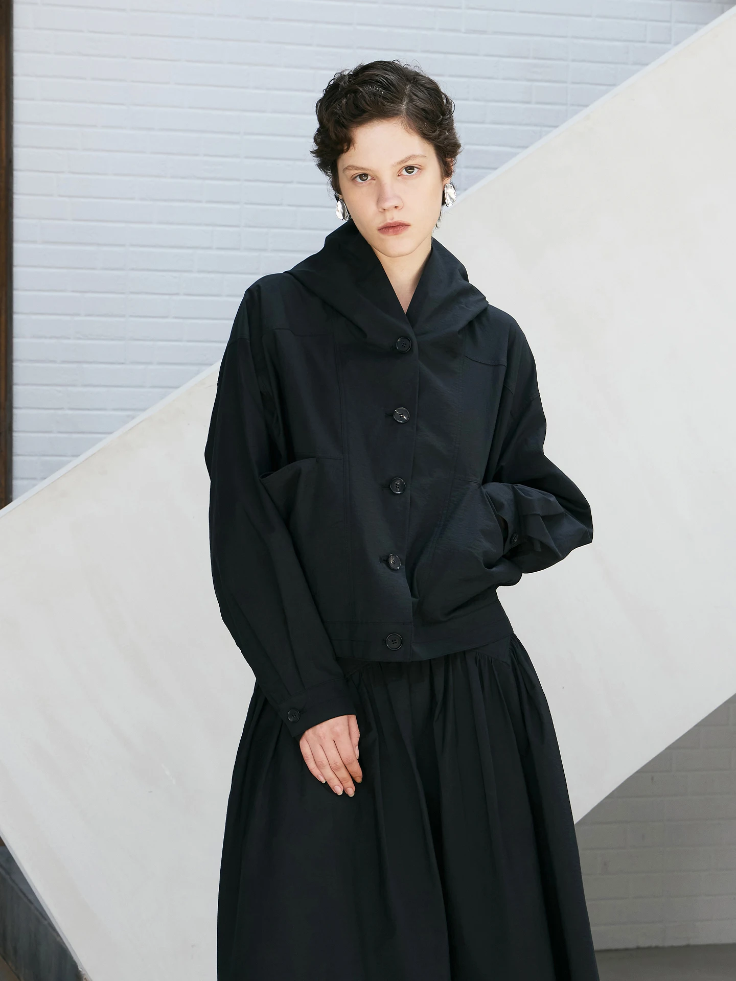 

Ele Gentleman Lightweight Long Sve ort Coat Cotton Hooded Loose Fit Sun Protection Clothing MeeMeeLab Original