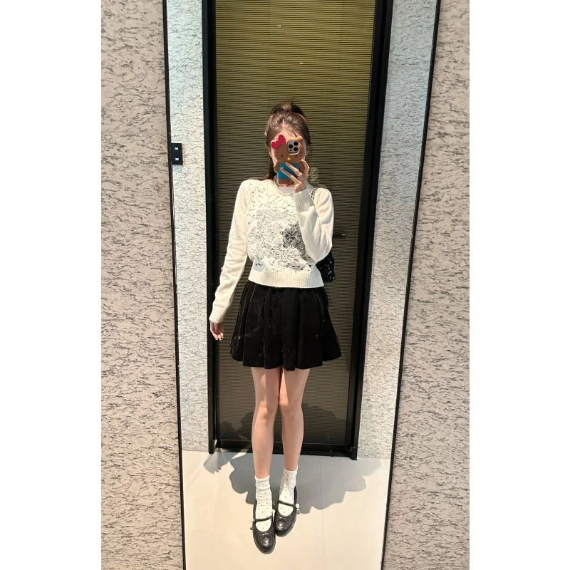 

Юбка из вельвета Princ Sle, высокая талия, А-силуэт, повседневная женская юбка, приталенный крой, китайский стиль, средней длины...