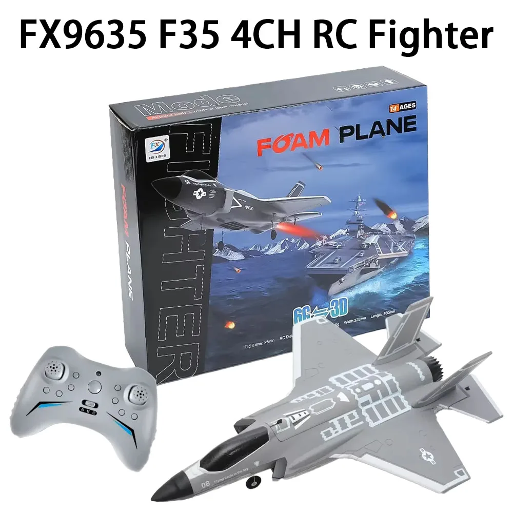 FX9635 RC Airplane F35 Fighter 4CH 6-Axis 2.4G Brushless Motor EPP Remote Control Glider Fixed-Wing Aircraft Birthday Gift