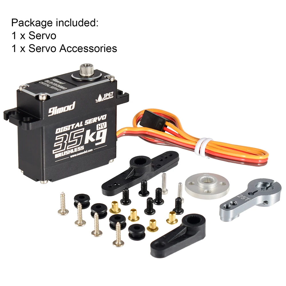 9Imod Waterdichte Servo BLS-HV35MG 35Kg 180 Graden Aluminium Behuizing Digitale Metalen Versnelling Hv Borstelloze Servo Voor Rc Auto Truck Crawler