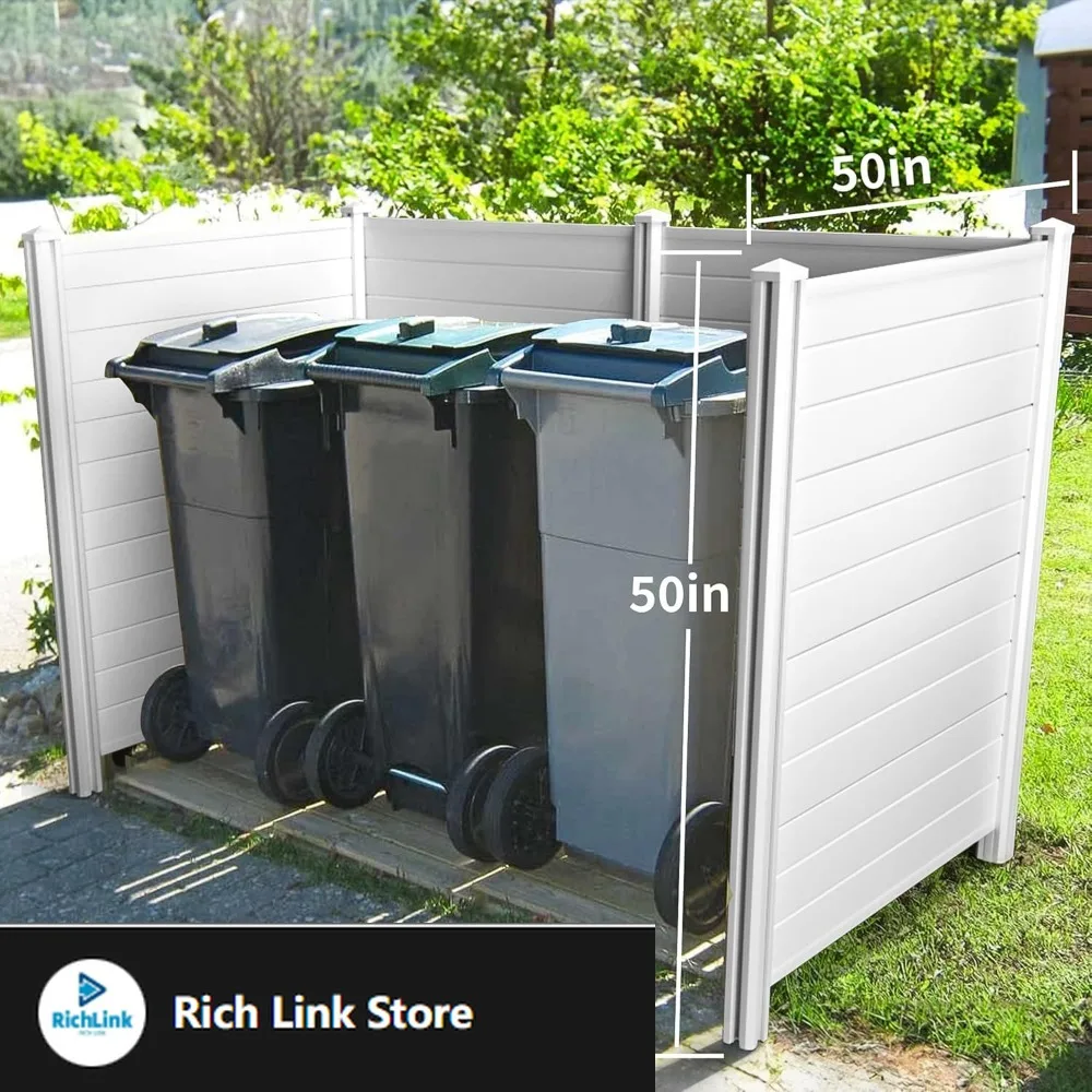 

Air Conditioner Fence Privacy Screen 50 "H x 50 "W Trash Can Enclosure，Pool Equipment Enclosure White Outdoor Privacy Vinyl Fenc