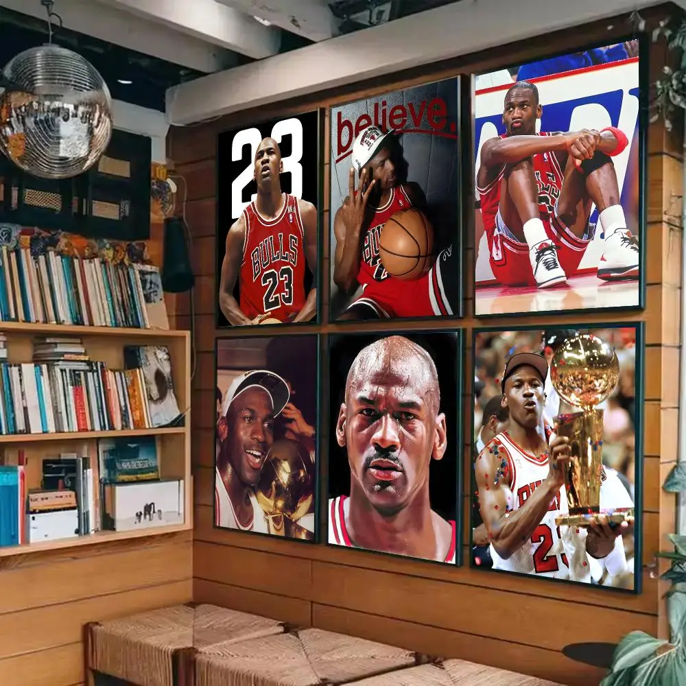 Michael Jordan Poster Sticky Painting Prints Wall Art Waterproof Home Living Bed Room Bar Cafe Aesthetic Decor