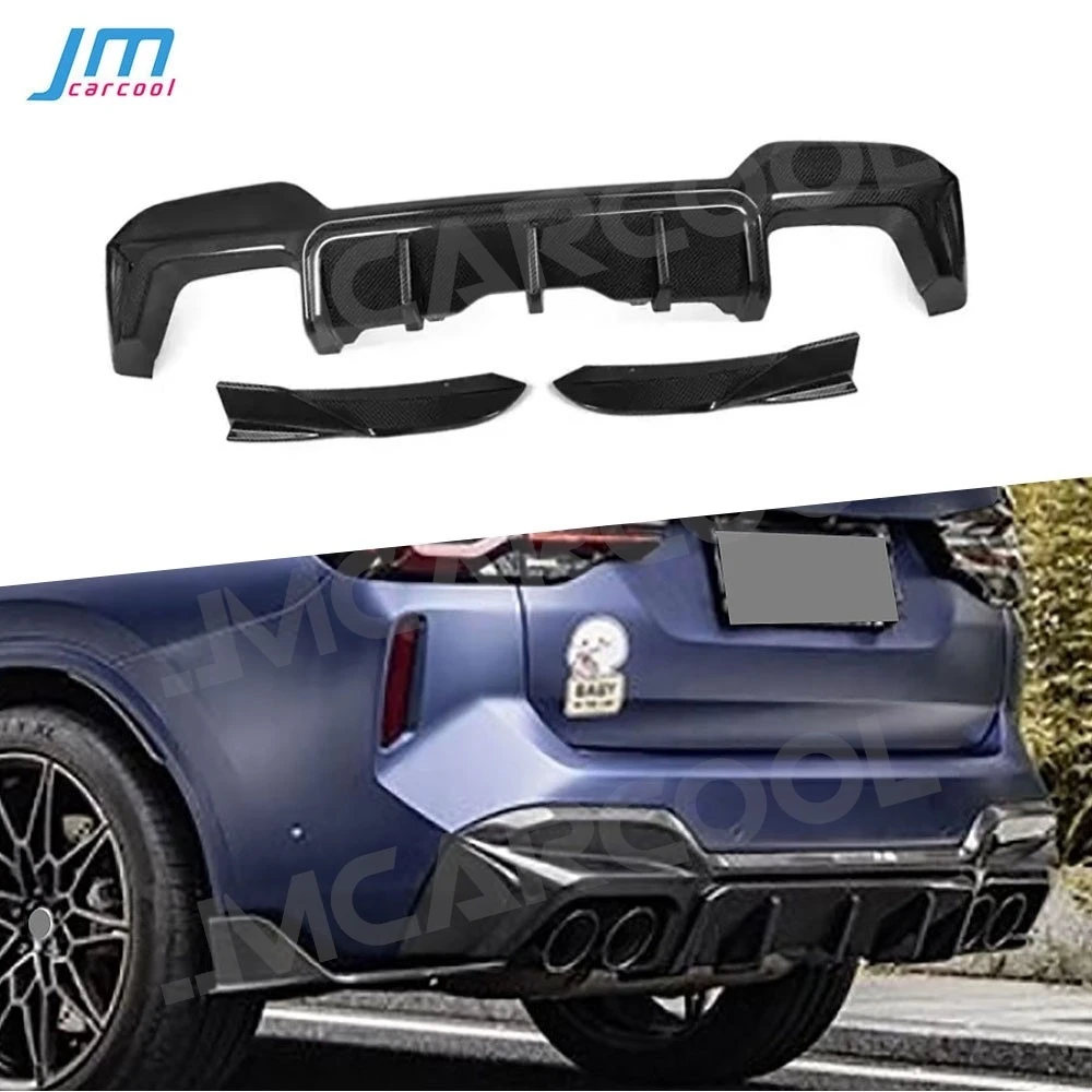 Dry Carbon Fiber Rear Bumper Diffuser Side Flaps Splitters For BMW X3M F97 2022+ FRP Trunk Lower Lip Splitter Cars Accessories