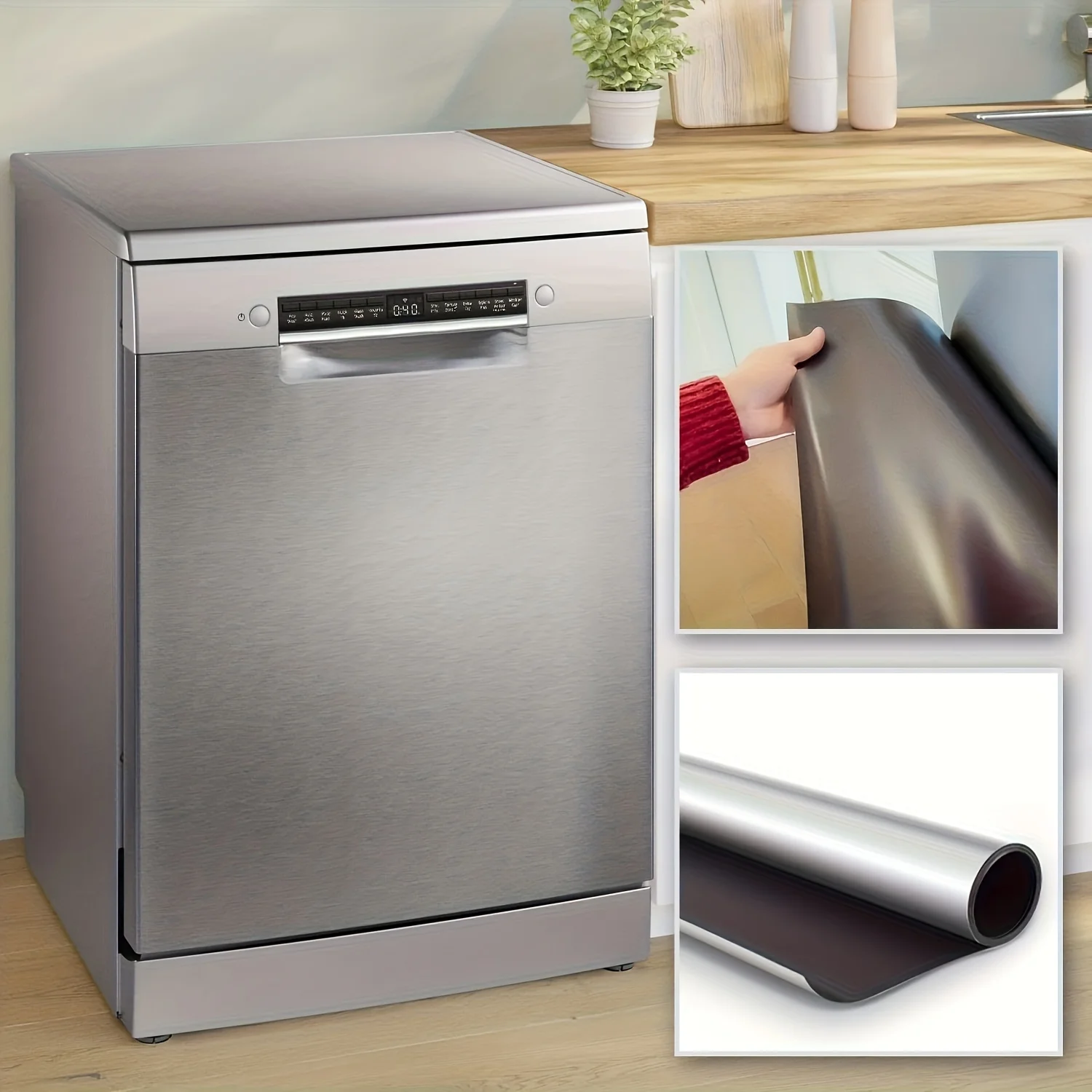 Pure Stainless Steel Dishwasher Magnetic Cover (23