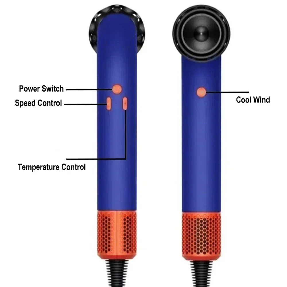 مجفف شعر جديد عالي السرعة بالأيونات السالبة مع فوهة أنبوبية منحنية سريع الجفاف للسفر المنزلي