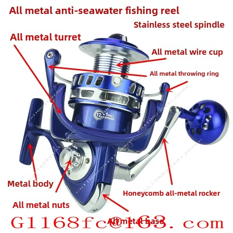 12+1 Stainless Steel Bearing Spinning Wheel, Far Throw Sea Pole Fishing Wheel, Sea Pole Anti Seawater Fishing Line Wheel