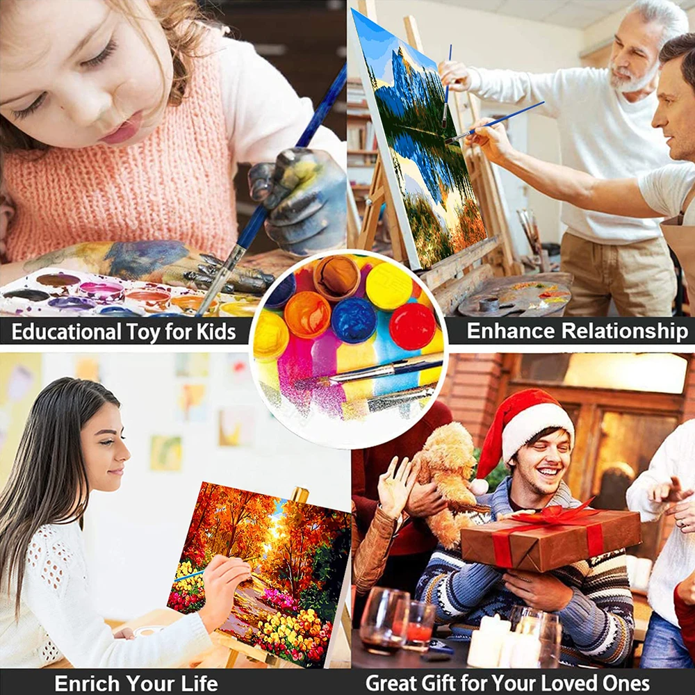 Paesaggio Aurora pittura fai da te con i numeri Set di colori ad olio 50*70 schede con i numeri decorazione della parete per i bambini artigianato all'ingrosso