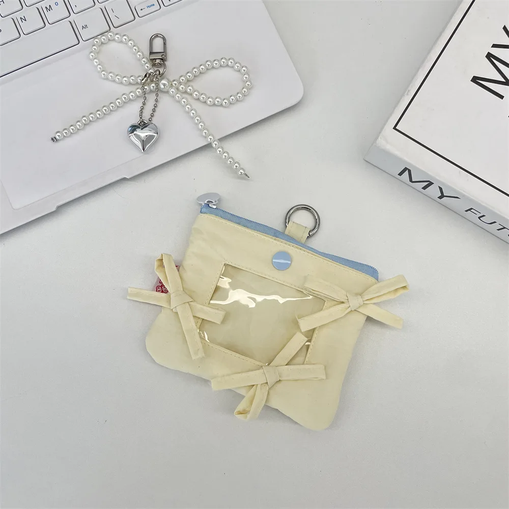 Fotokartenhalter, leichter Kartenhalter mit Schleife, Idol-Fotodisplay, Münzgeldbörse, Aufbewahrungstasche für Schlüsselanhänger, Campus-Transit