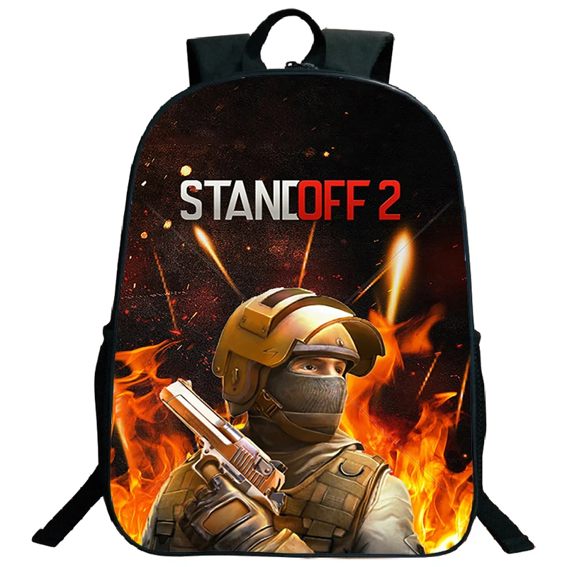 

16 Inch Standoff 2 Character Print Backpack Waterproof BookBag Teenager School Bags Students Large Capacity Backpacks Travel Bag