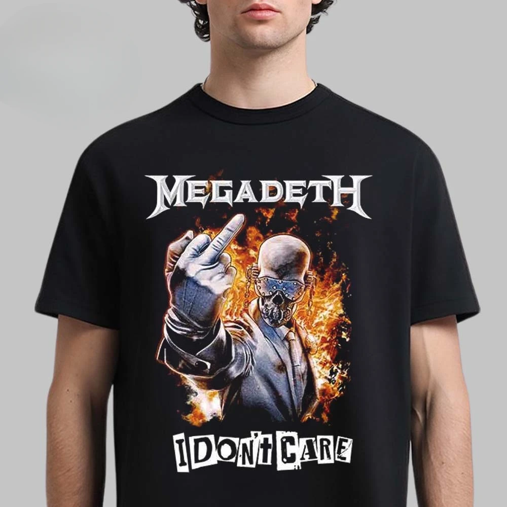Camiseta rara Megadeth de algodão unissex, camiseta de verão de manga curta, camiseta vintage casual de luxo