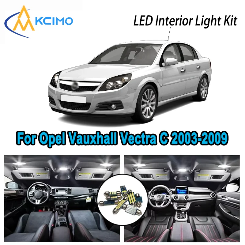 

For Opel Vauxhall Vectra C 2003-2009 2004 Premium Bright LED Interior Dome Map Trunk Light Kit Car Led Lamps Canbus No Error