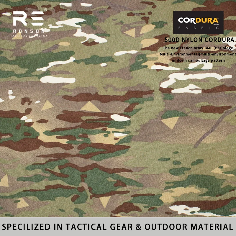 The New French Army BME Camouflage Printed 500D Nylon Cordura Oxford PU Coated Fabric Waterproof Tactical Gears Bags Outdoor