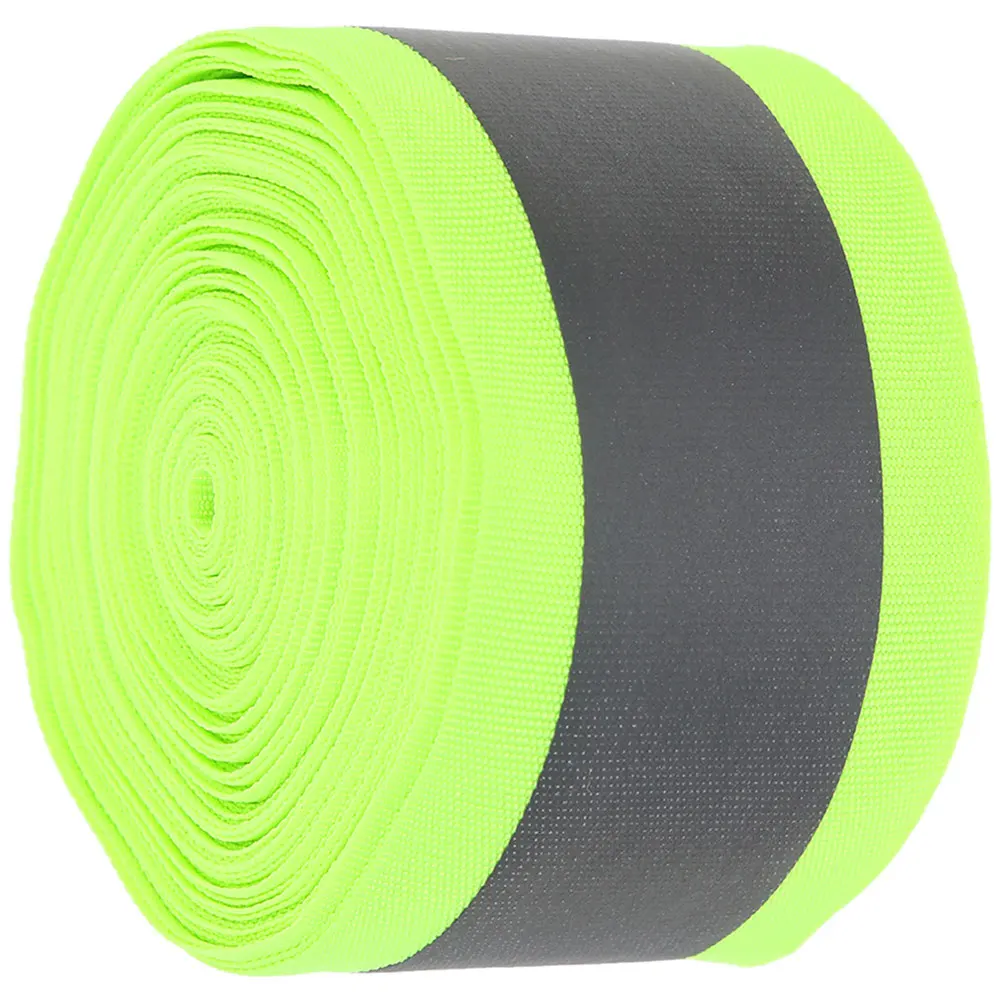 5 Meters Reflective Webbing Strip Fluorescent Safety Fabric Sew-On High Visibility Ribbon For Clothes Gear Jackets Bags