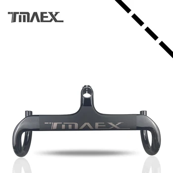 Logo w kolorze srebrnym 400/420/440 mm Całkowicie z włókna węglowego Ultralekki, zintegrowany uchwyt zginający w dół, odpowiedni do rowerów szosowych