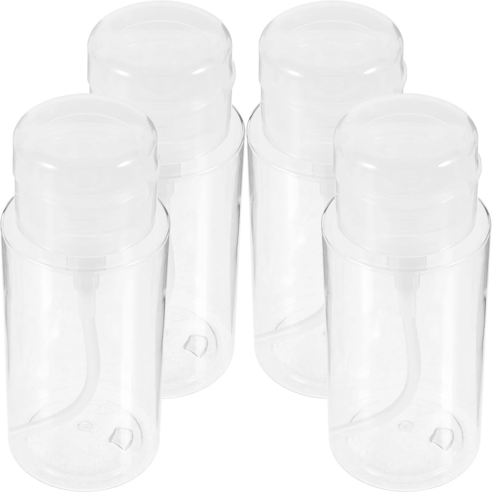 

4 Pcs Nail Polish Remover Pump Dispenser Bottles Empty Travel Makeup Containers Press Liquid Storage Reusable Skincare