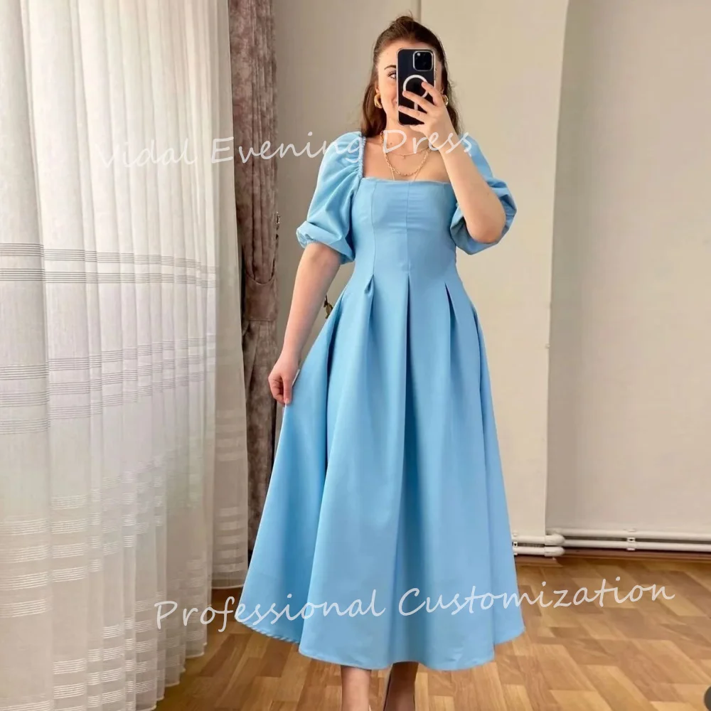 

Vindal Evening dresses Satin A-line Steeveless Strapless Halfsleeve Pleat Ankle-Length dymantic High-Quality Exquisite For Woman