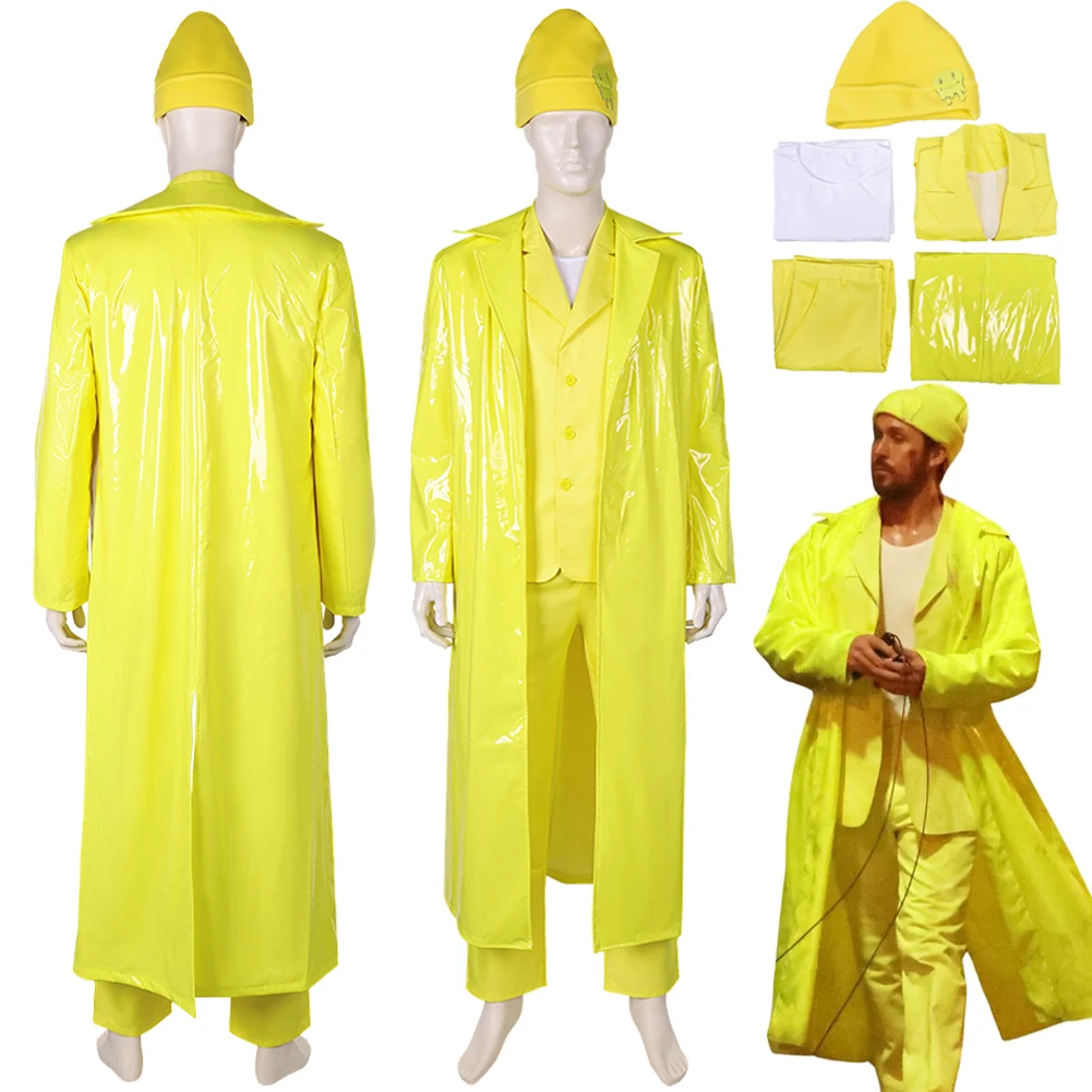 

2024 Movie The Fall Guy Colt Seavers Cosplay Fantasy Costume Disguise For Boys Men Adult Yellow Suit Hat Halloween Carnival Set