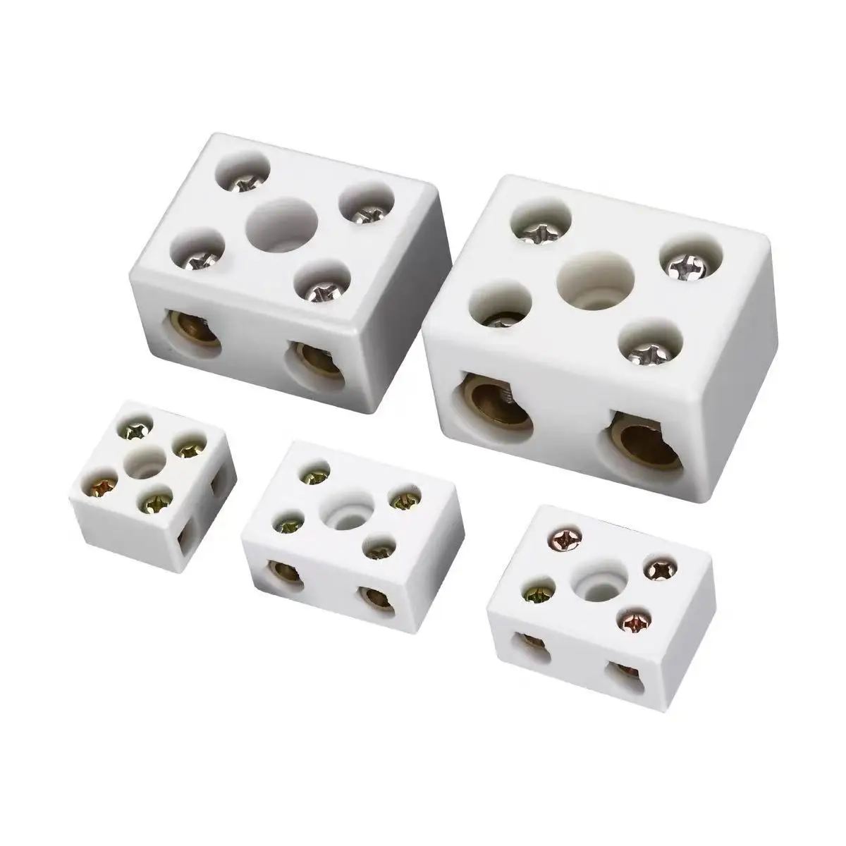 5Pcs 1W2H 2W5H 2/5/8 Bore Insulation Connector Porcelain Ceramic Terminal Block