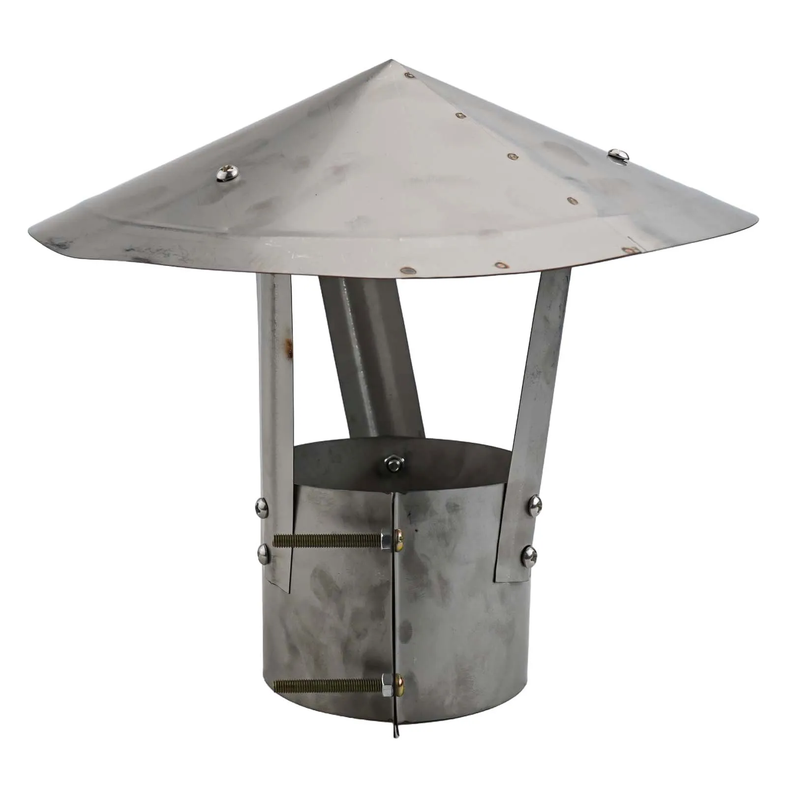 Rain Hat Style Chimney Cap for Windproof Performance on Standard Sized Pipes (100mm) Made from Resilient 304 Stainless Steel