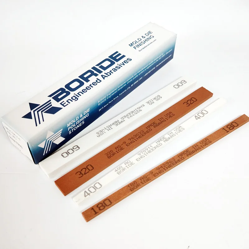 1box BORIDE AS-Red Mold Die Polishing Stone AO-White EDM Finshing Stone 1/8*1/4*6,1/8*1/2*6,1/4*1/2*6inch Grits150#~600#