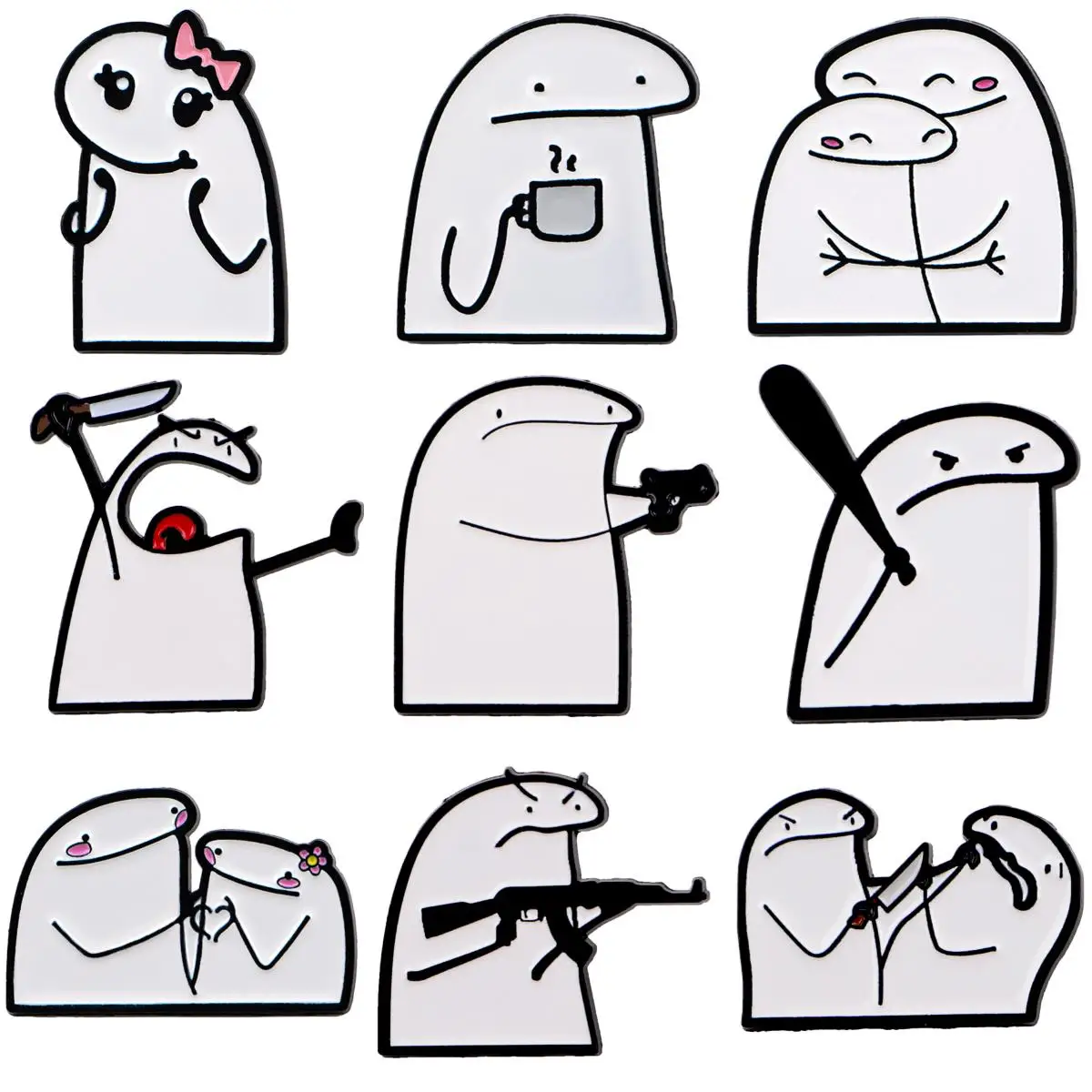 Flork Emaille Pin Spanisch Cartoon Brosche für Mantel einfache Figur Damen Broschen lustige Revers Abzeichen Schmuck Geschenk für Freunde
