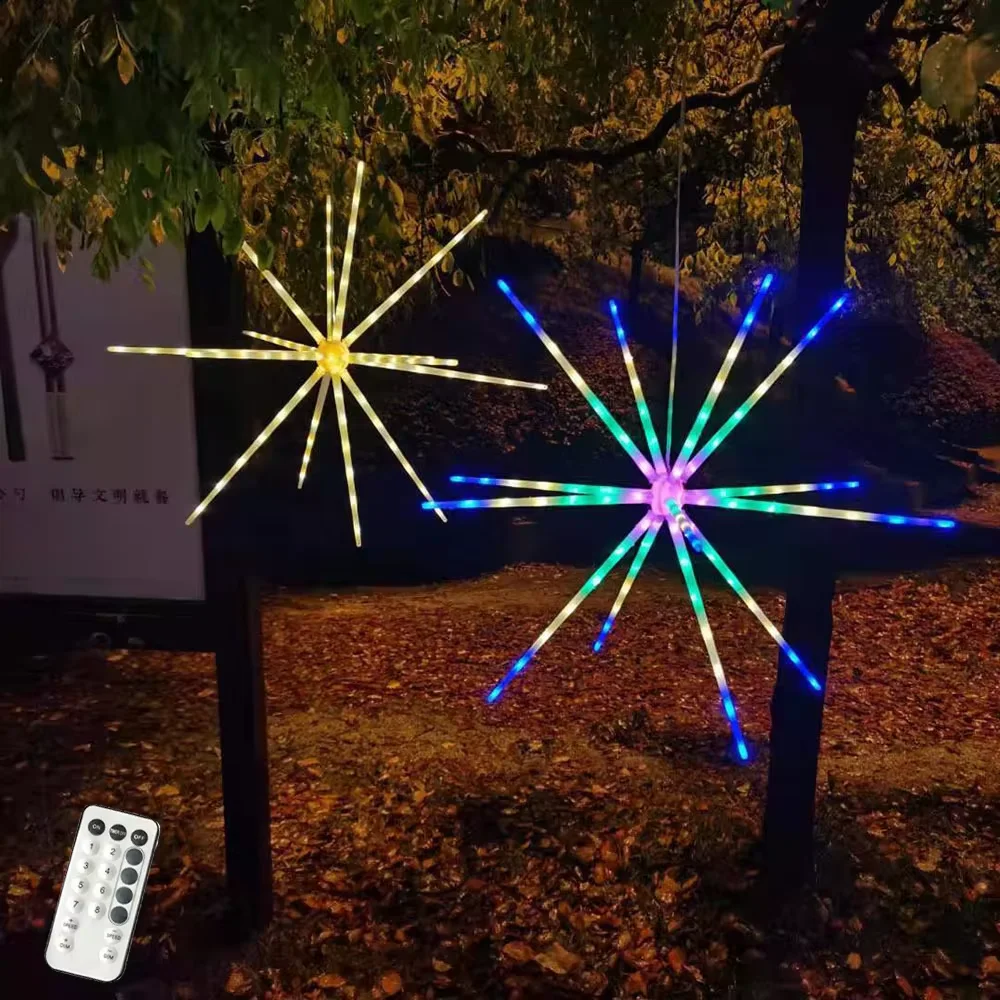 2025 Meteorenregen Licht Waterdichte Afstandsbediening Festoen Vuurwerk Lamp Buiten Tuin Boom Hangende Fee Decor Thuis Kerstverlichting