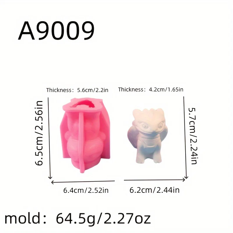 Candle Making Silicone Mold：Cartoon Dinosaur Design，DIYCraft Mold，Flexible and Durable，Irregular Shape，Widely Used-Suitable for