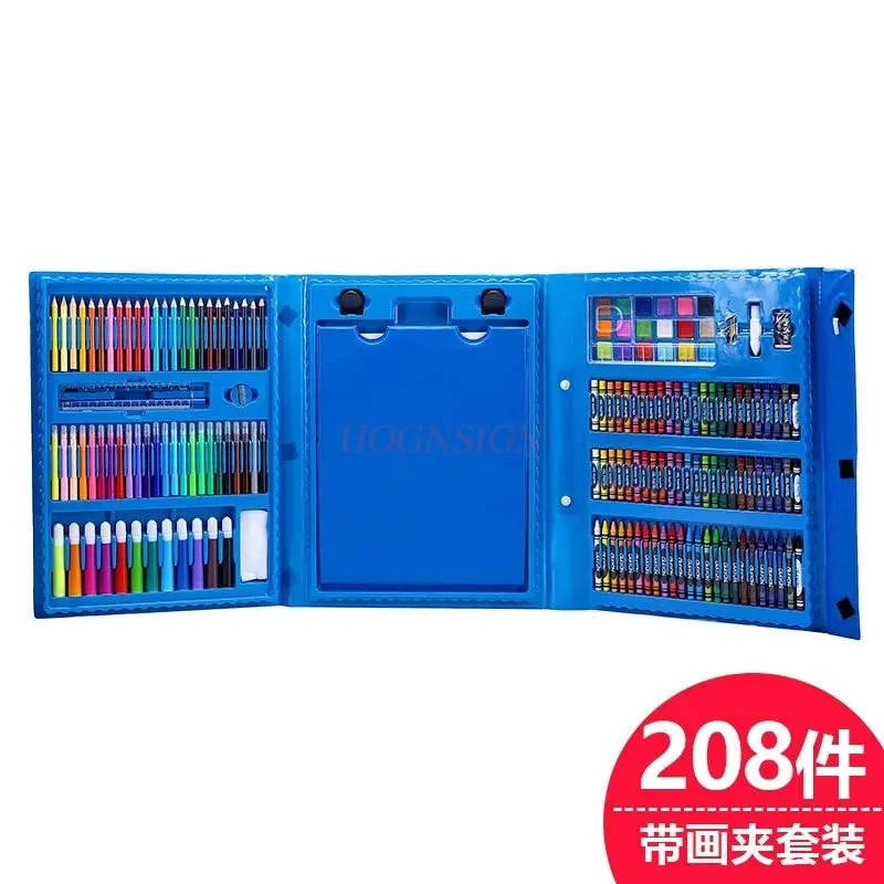 208pcs/set Children's Watercolor Pen Painting Set, Student Art Supplies Brush Set, Color Pencil Oil Painting Pen Set
