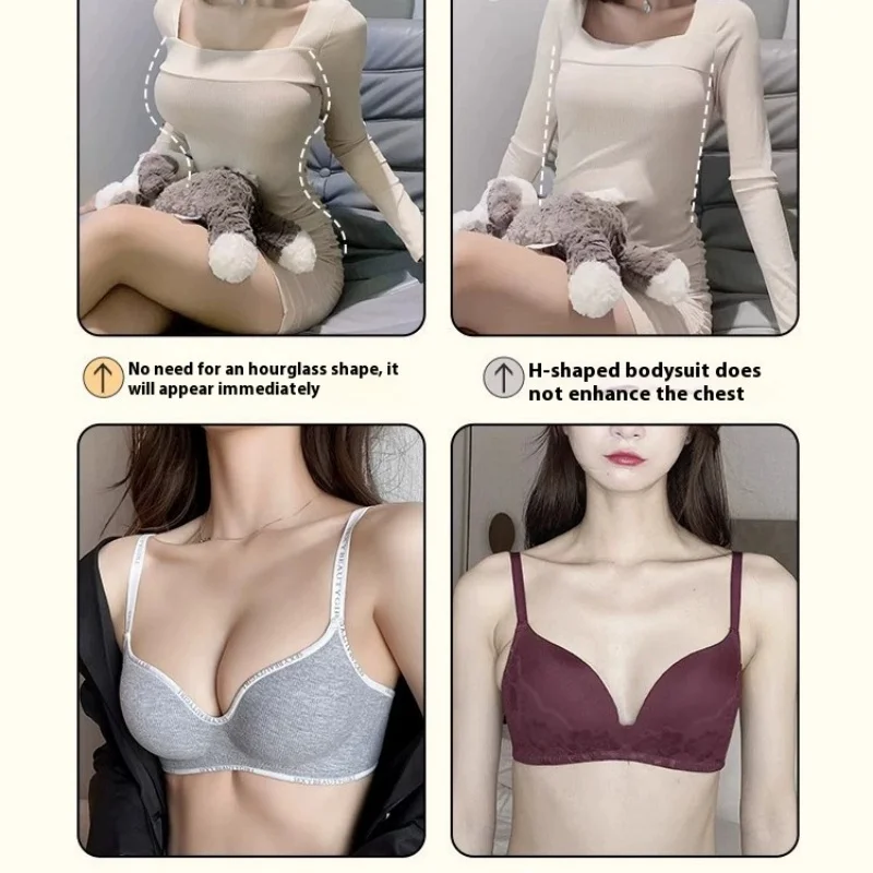 Underwear Women's Gathered Bra Spring and Summer Non-marking Non-steel Ring Soft Support Anti-Sagging Side Breasts Bra Collectio