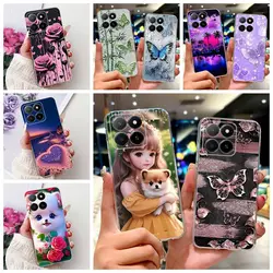 Phone Case For Honor X5b X5b Plus Pretty girl Butterly Soft TPU Silicone Shockproof Back Cover Funda for Honorx5b x 5+ Capa