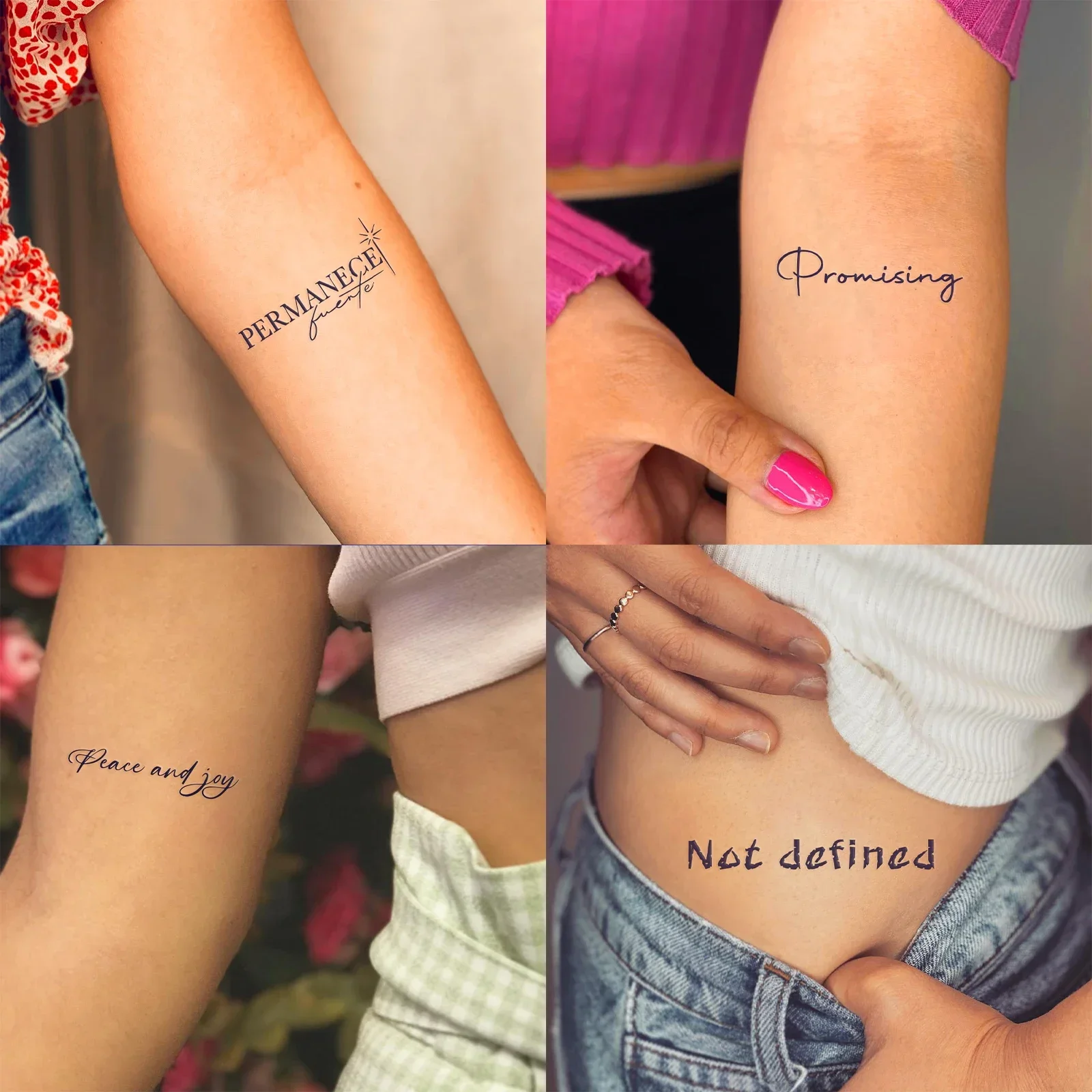 10 أوراق رسم إبداعي رسم وشم مؤقت زهور فراشة الهندباء ديزي رسائل ملصق مقاوم للماء فن الجسم ستتيكر