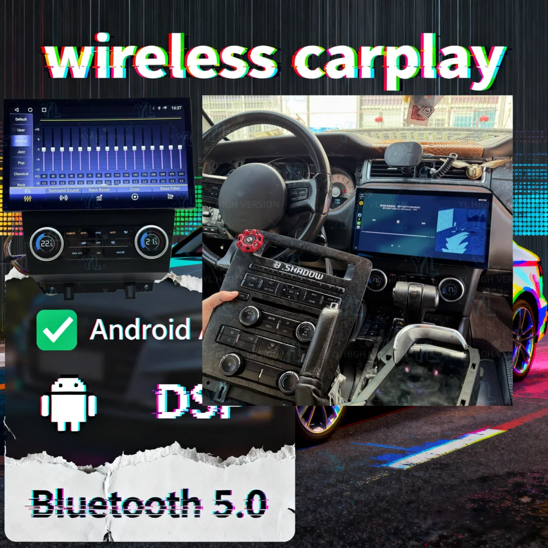 

Автомагнитола для Ford Mustang GT 2009-2014, Android 14.0, сенсорный экран, головное устройство, автомобильный мультимедийный плеер, радио, 4G, BT 5.0