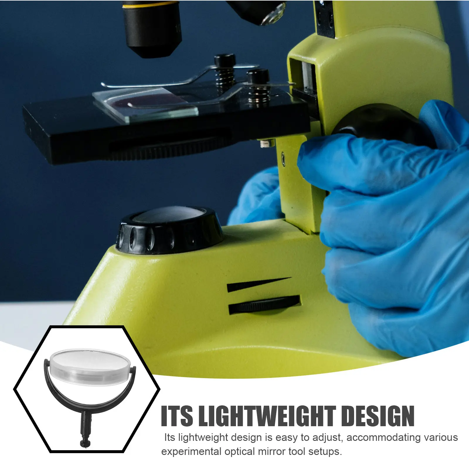 Double Side Microscope Reflector Plane Concave Rotating 360 Degree Mirror High Precision Optical Condenser for Biological