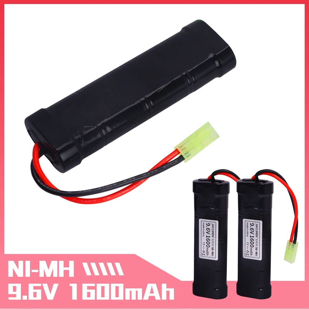 9.6V 1600mAh NiMH 8S 2/3A Flat Battery Pack and Charger for Airsoft Guns Mini AK series or modified AEG's 9.6v Battery Tamiya