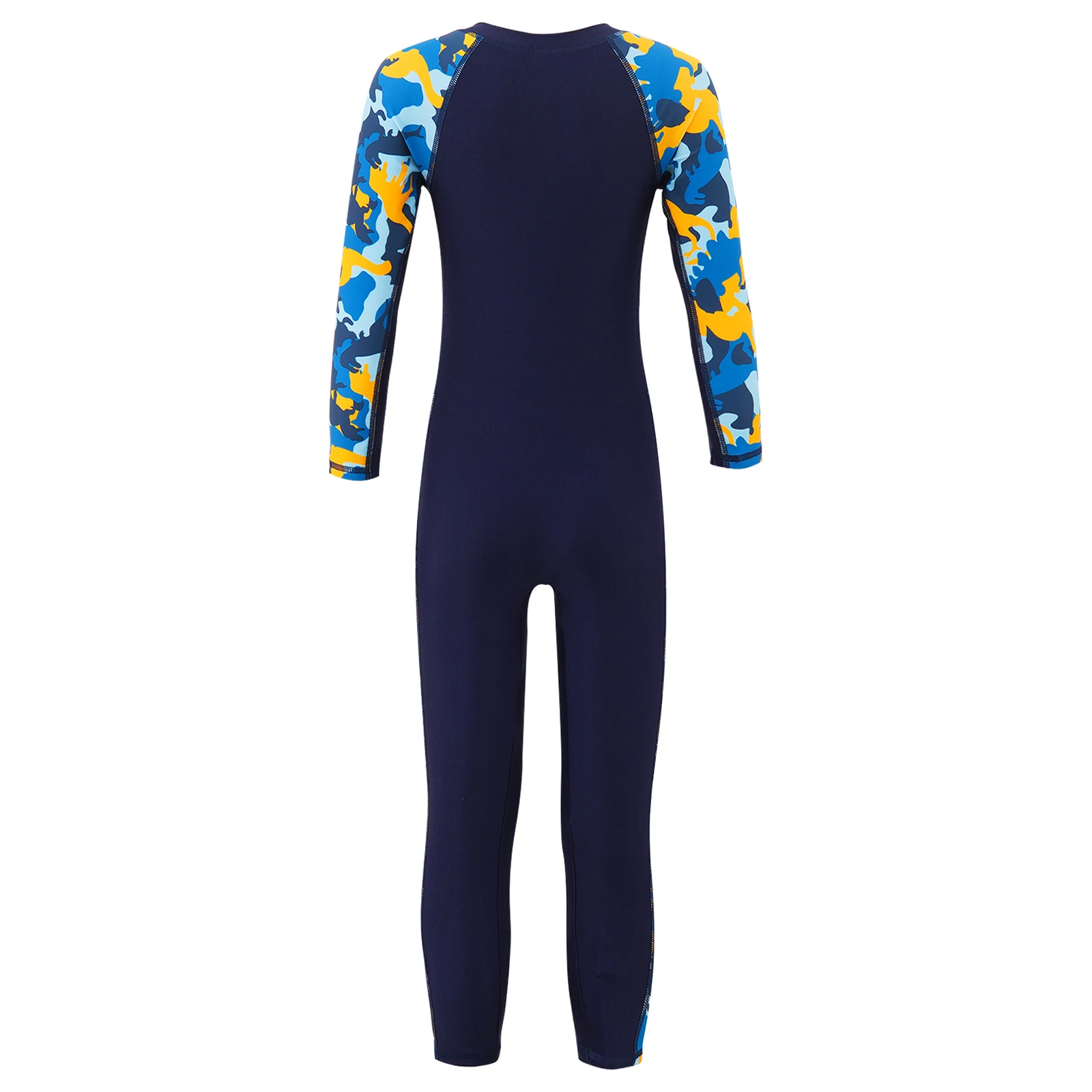 Kids Boys One-piece Swimsuit Long Sleeve Front Zipper Full Body Diving Swimwear Bathing Suit Surfing Jumpsuit Athletic Swimwear