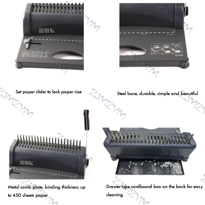 8622 Comb Binding Machine 21 Hole A4 Manual Punch Binder Plastic Comb Clip File Document Binding Machine Office Supplies
