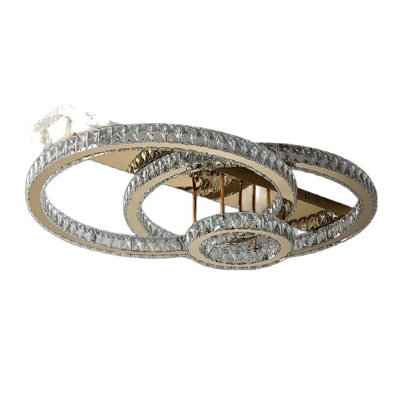 Bedroom light led ceiling light modern simple light luxury stainless steel crystal super